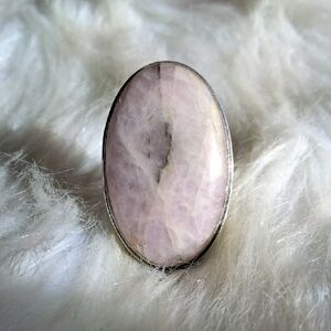Flashy Lepidolite Silver Plated Gemstone Ring